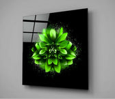 Green Lotus Glass Wall Art.