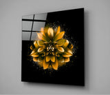 Yellow Lotus Glass Wall Art | Insigne Art Design