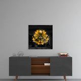 Yellow Lotus Glass Wall Art | Insigne Art Design