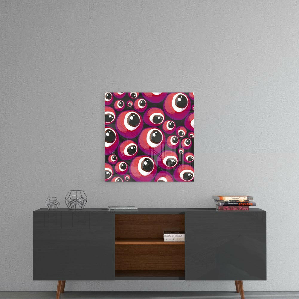 Red Evil Eye Beads Glass Wall Art.