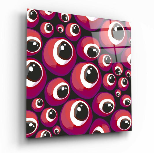 Red Evil Eye Beads Glass Wall Art.