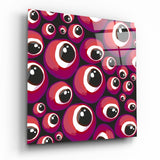 Red Evil Eye Beads Glass Wall Art | Insigne Art Design