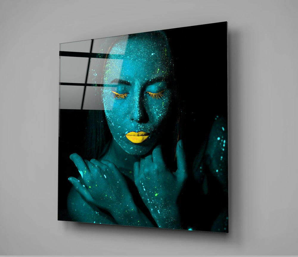 Emerald Woman Glass Wall Art.