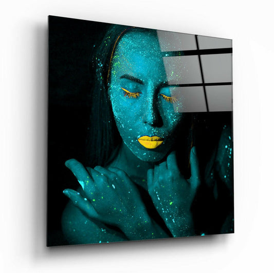 Emerald Woman Glass Wall Art.