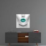 Emerald Lips Glass Wall Art.