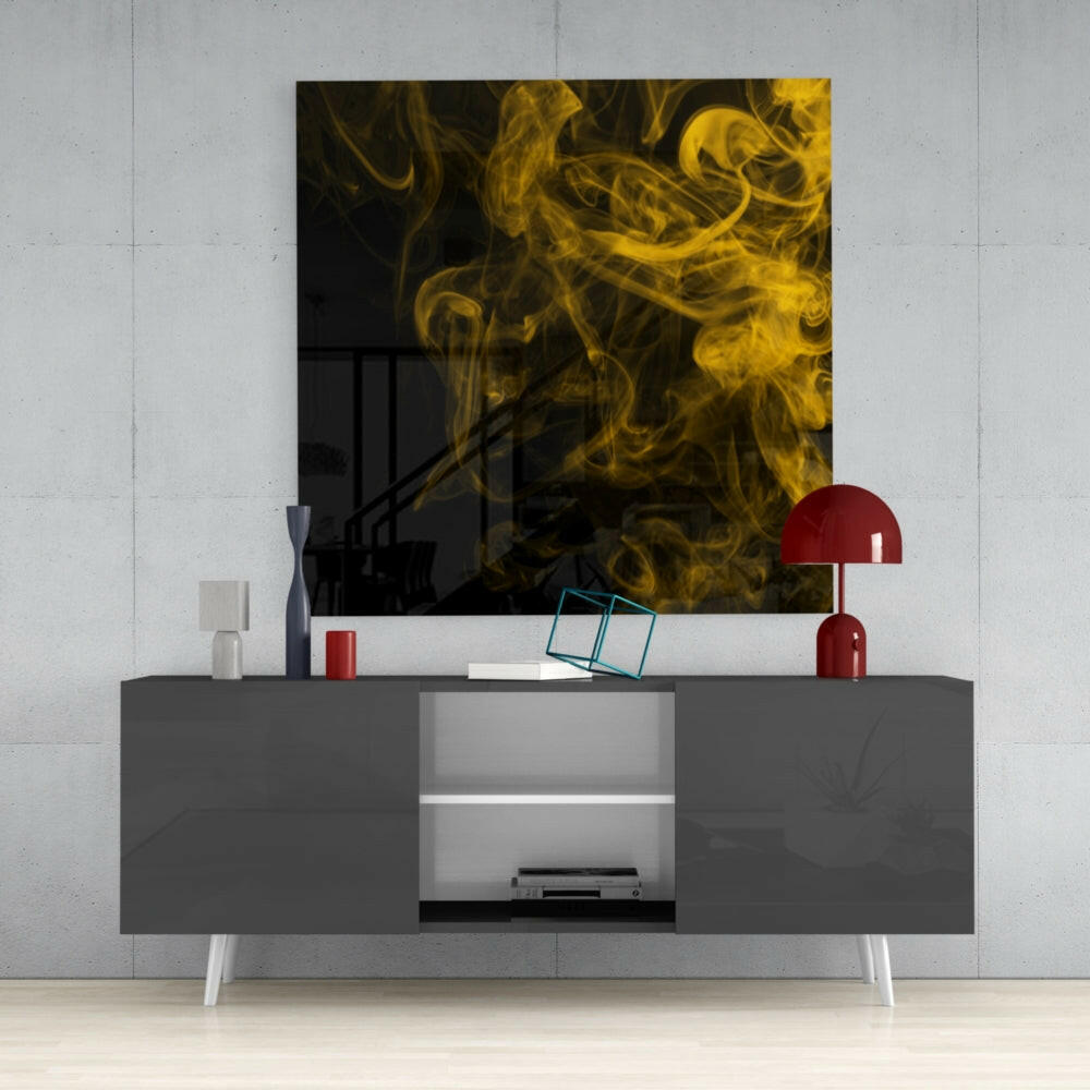 Yellow Smoke Glass Wall Art.