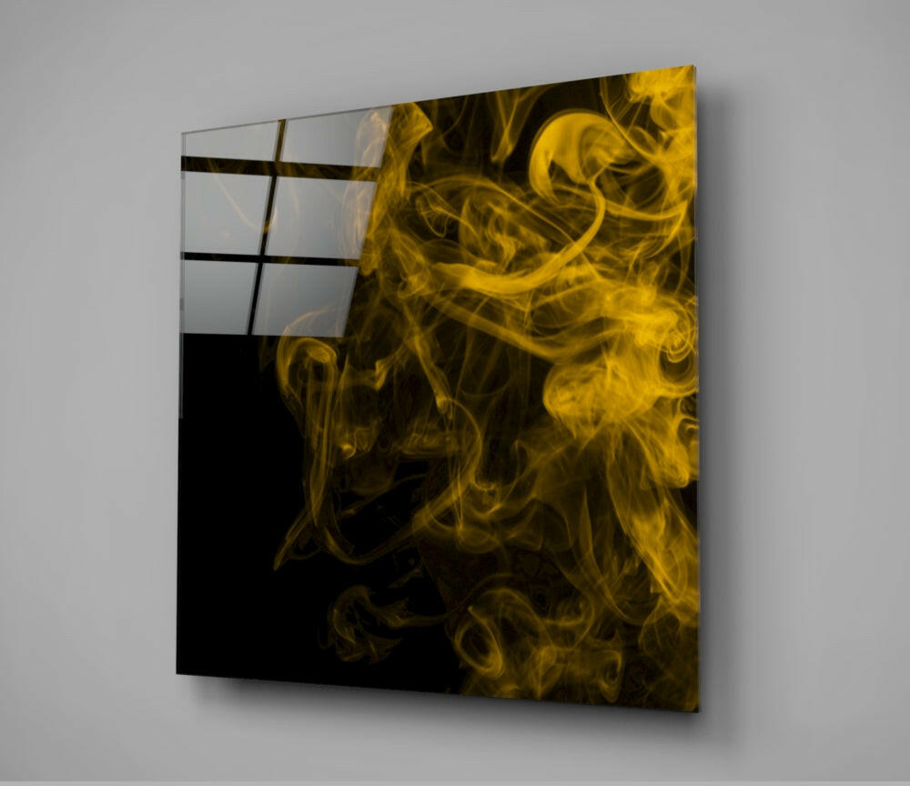 Yellow Smoke Glass Wall Art.
