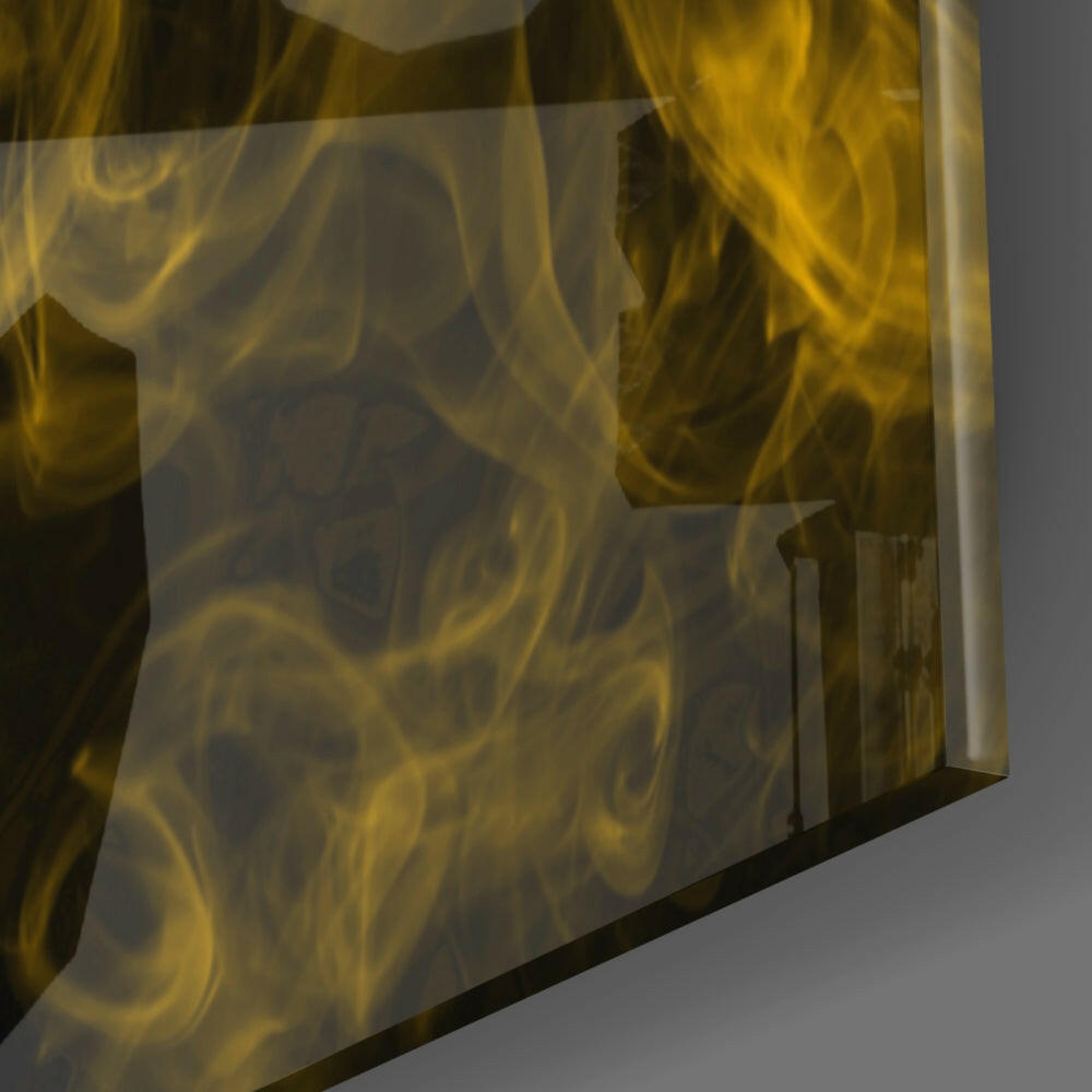 Yellow Smoke Glass Wall Art.