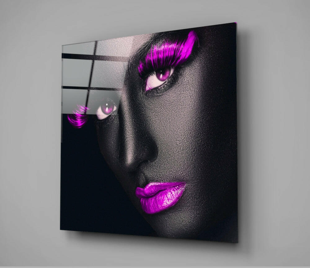 Pink Lashes Glass Wall Art.