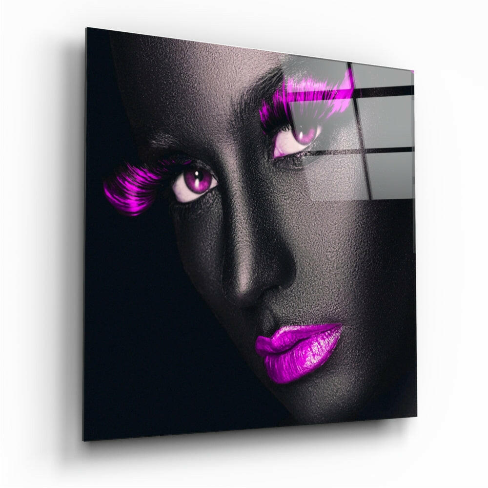 Pink Lashes Glass Wall Art.