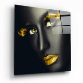 Yellow Lashes Glass Wall Art.