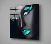 Blue Lashes Glass Wall Art.