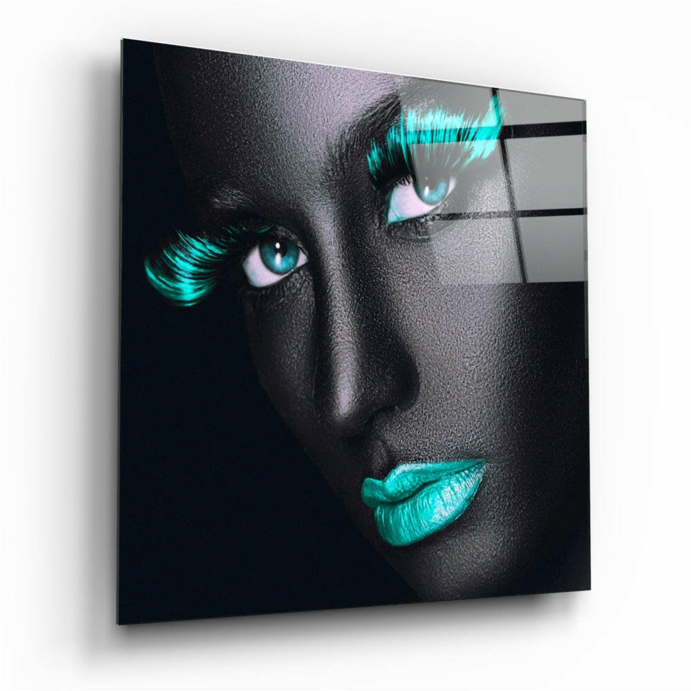 Blue Lashes Glass Wall Art.