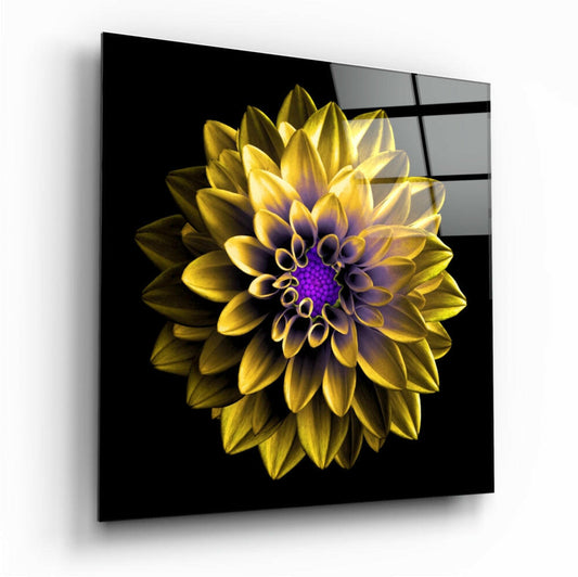 Yellow Flower Glass Wall Art.