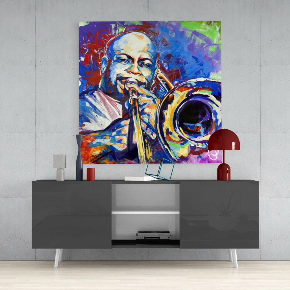 Trombone Glass Wall Art.