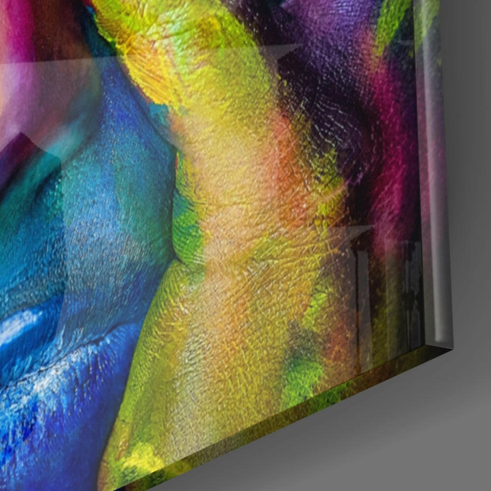 Painted Face Glass Wall Art.