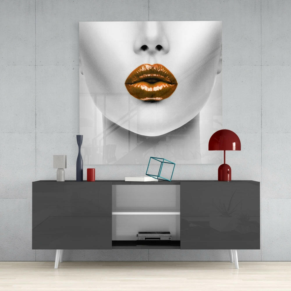 Lips Glass Wall Art.