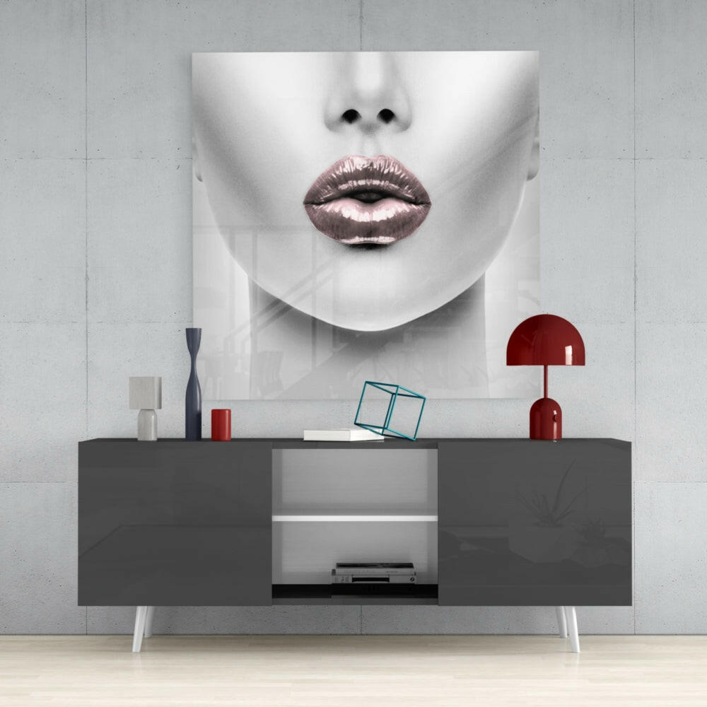 Lips Glass Wall Art.