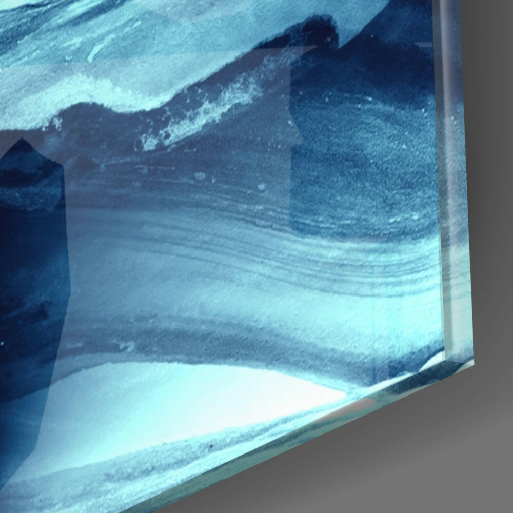 Abstract Waves Glass Wall Art.