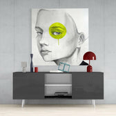 Yellow Look Glass Wall Art.