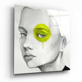 Yellow Look Glass Wall Art.