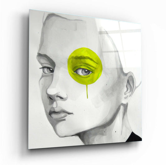 Yellow Look Glass Wall Art.