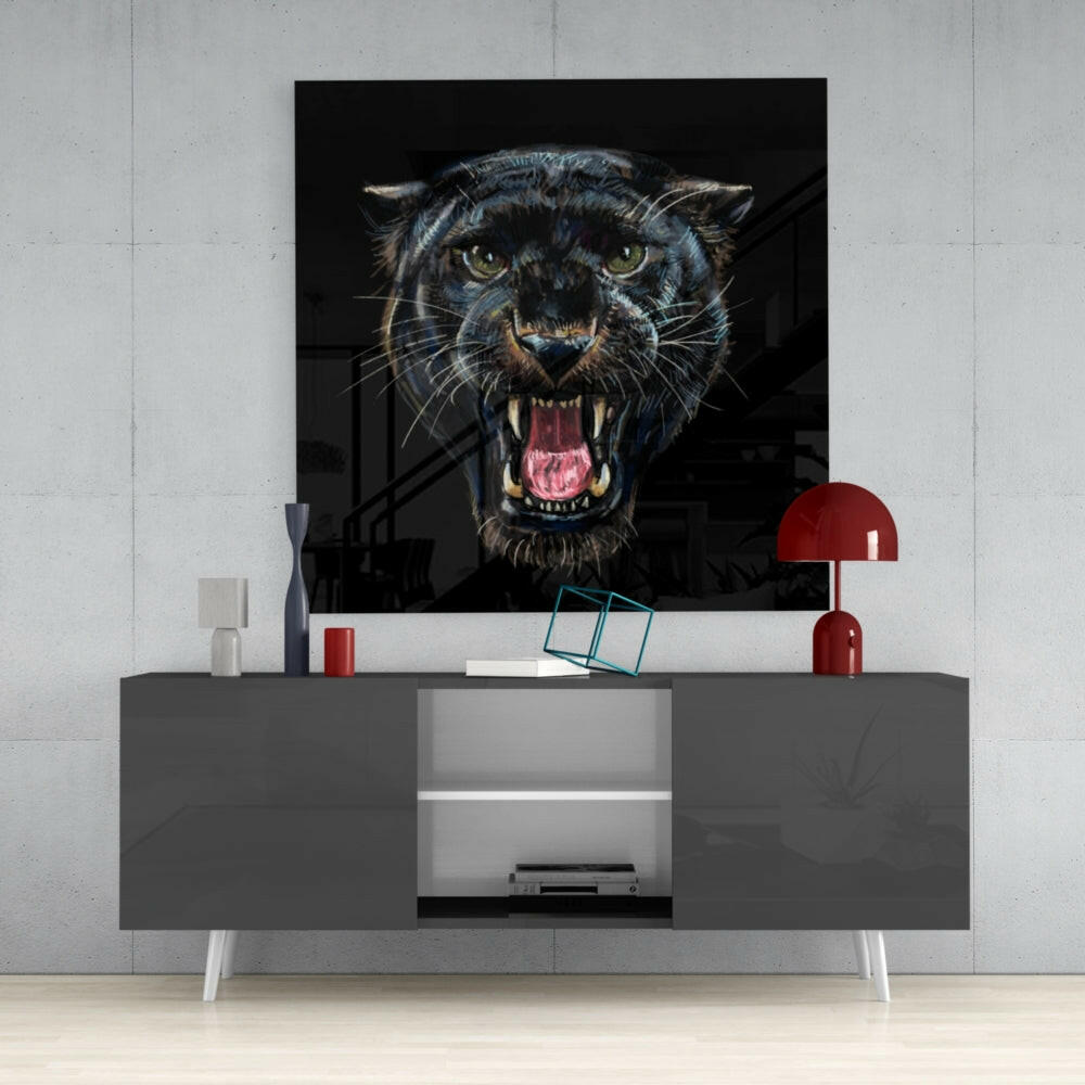 Jaguar Glass Wall Art.