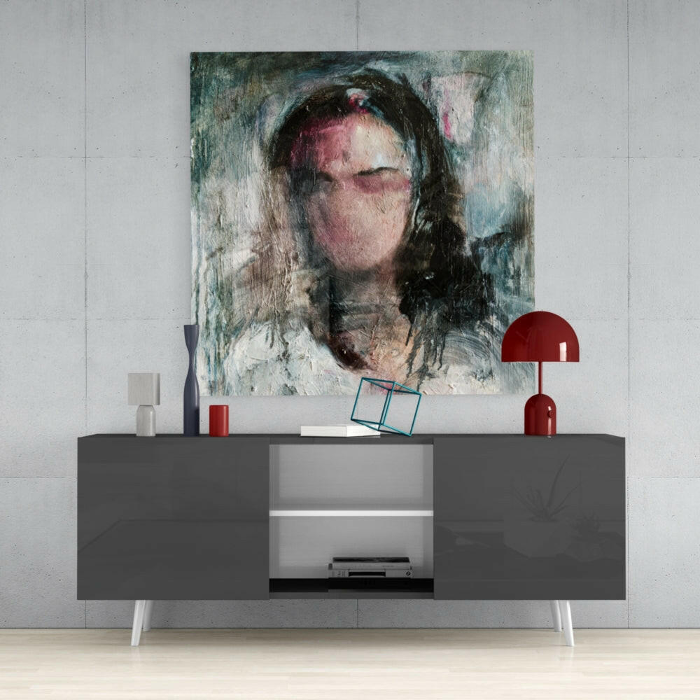 Abstract Woman Glass Wall Art.