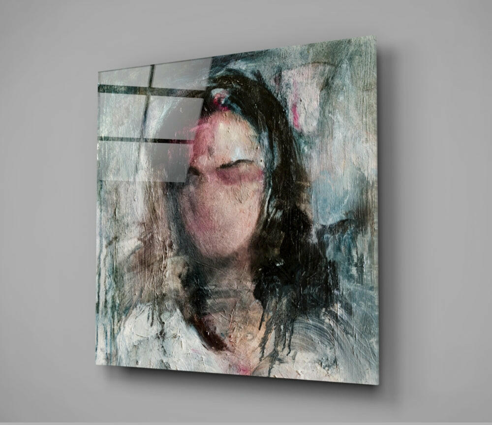 Abstract Woman Glass Wall Art.