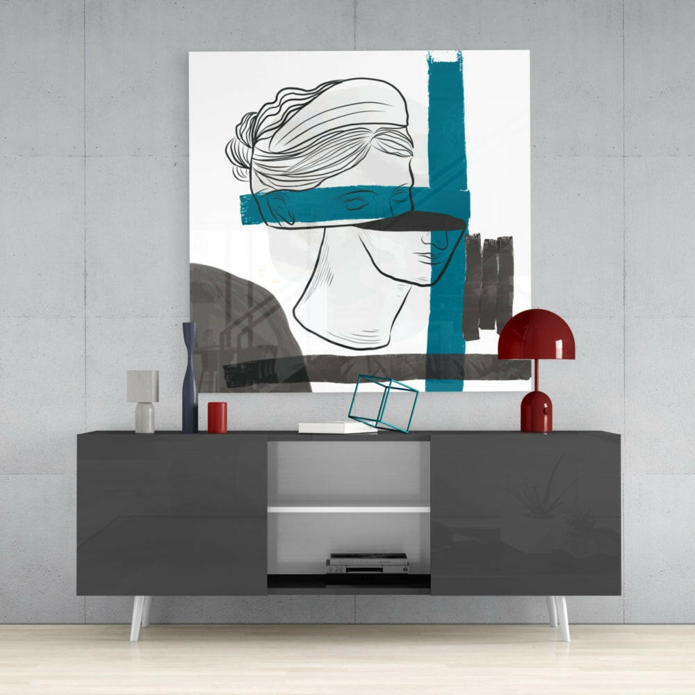 Abstract Glass Wall Art.