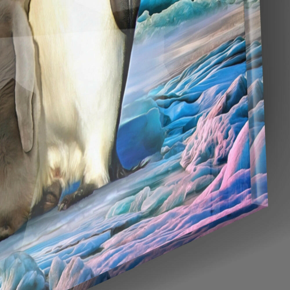 Penguin Family Glass Wall Art.