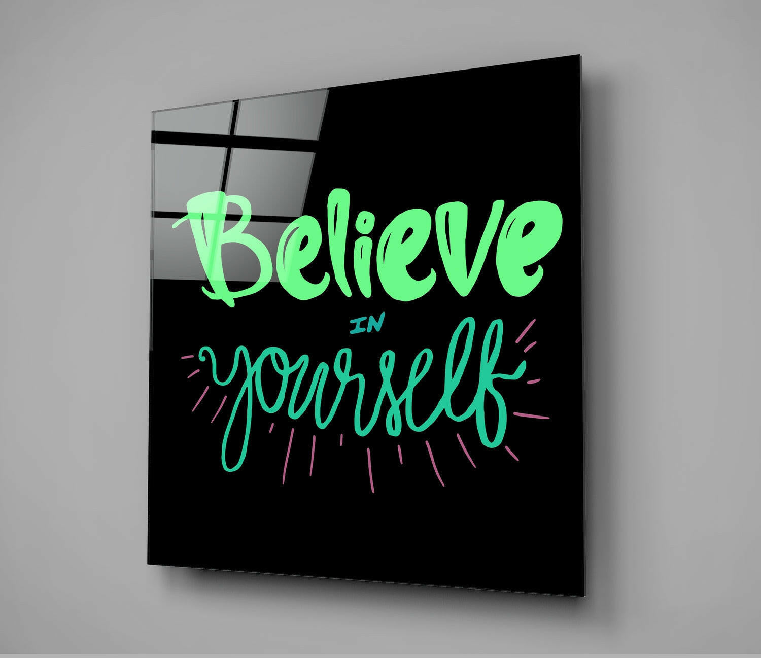 “Believe in Yourself” Glass Wall Art.