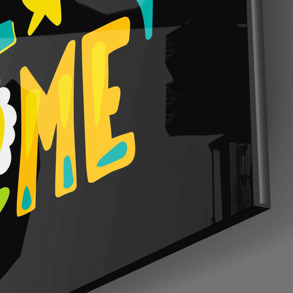 “Wake Up” Glass Wall Art.