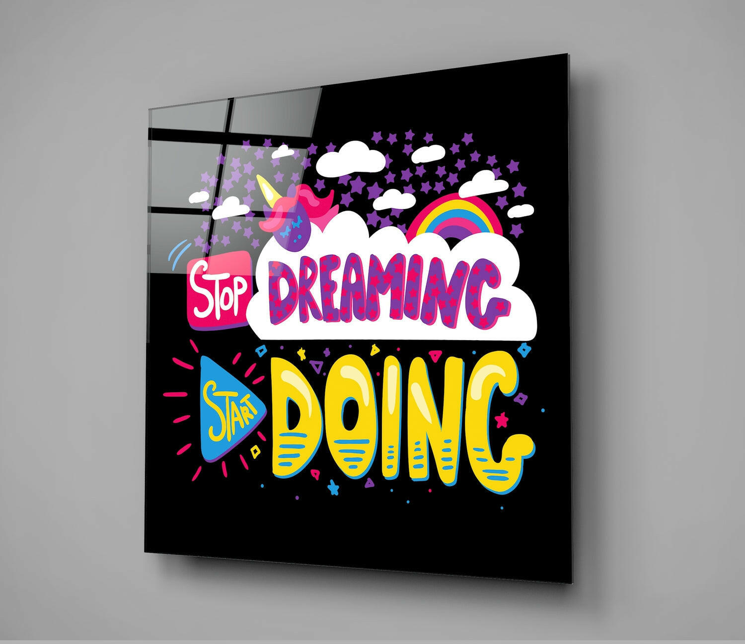 “Start Doing” Glass Wall Art.