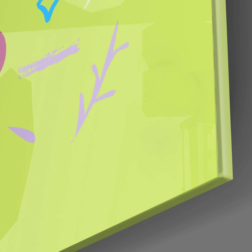 “Never Give Up” Glass Wall Art.