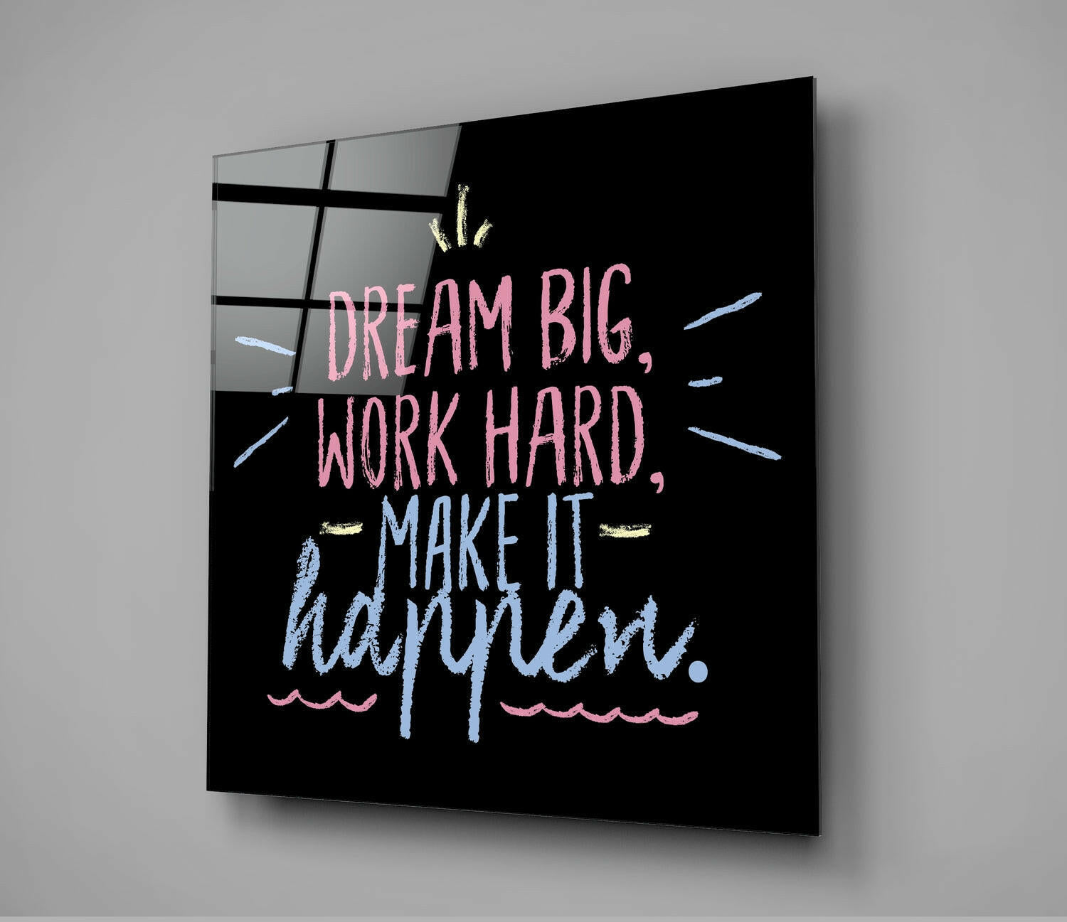 “Dream Big” Glass Wall Art.
