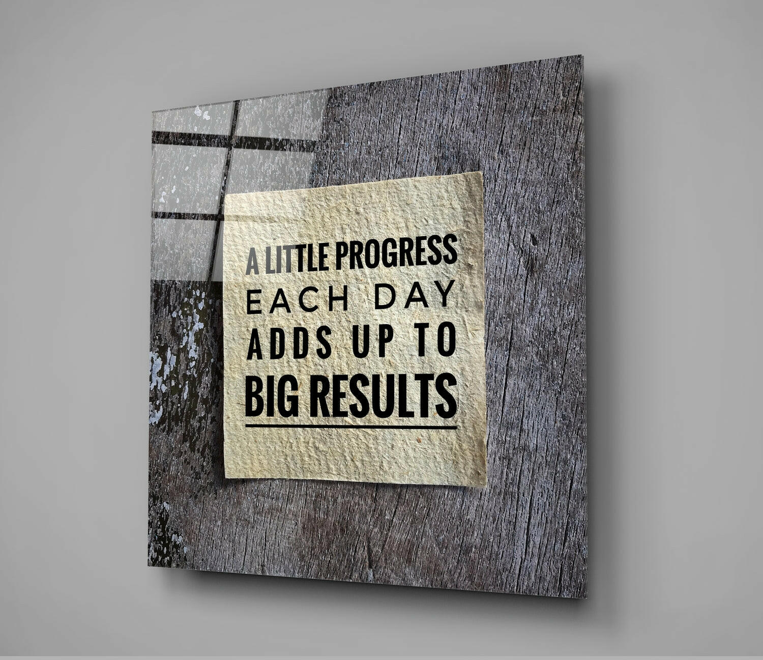 “Big Results” Glass Wall Art.