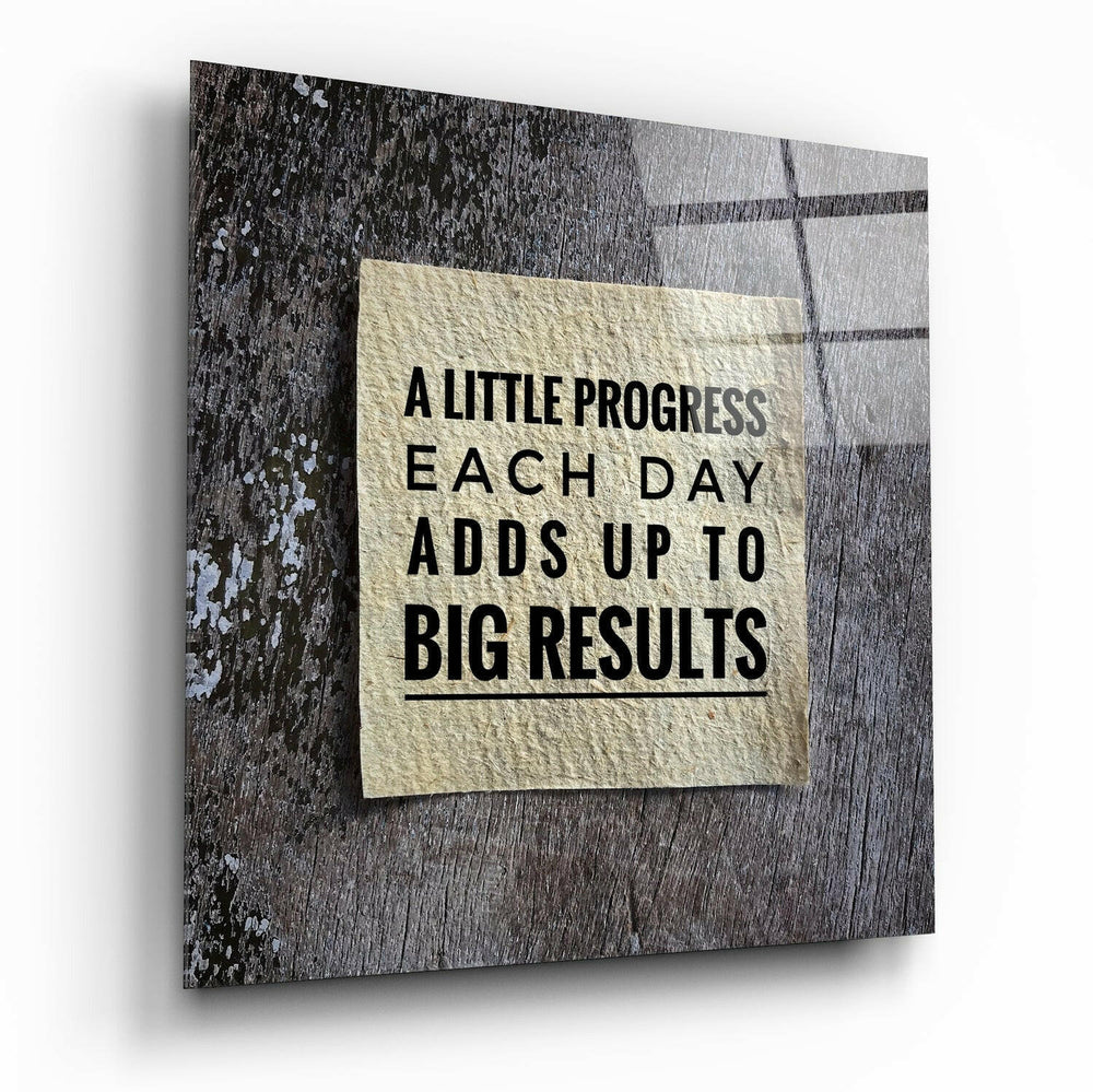 “Big Results” Glass Wall Art.