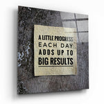“Big Results” Glass Wall Art.