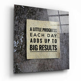 “Big Results” Glass Wall Art.