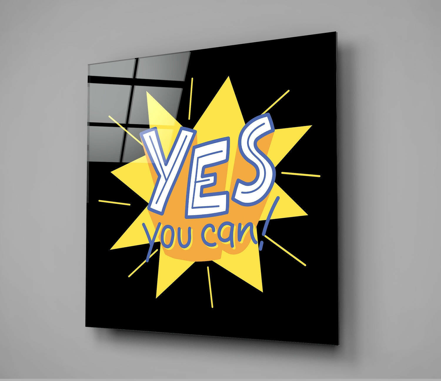 “Yes, You Can” Glass Wall Art.