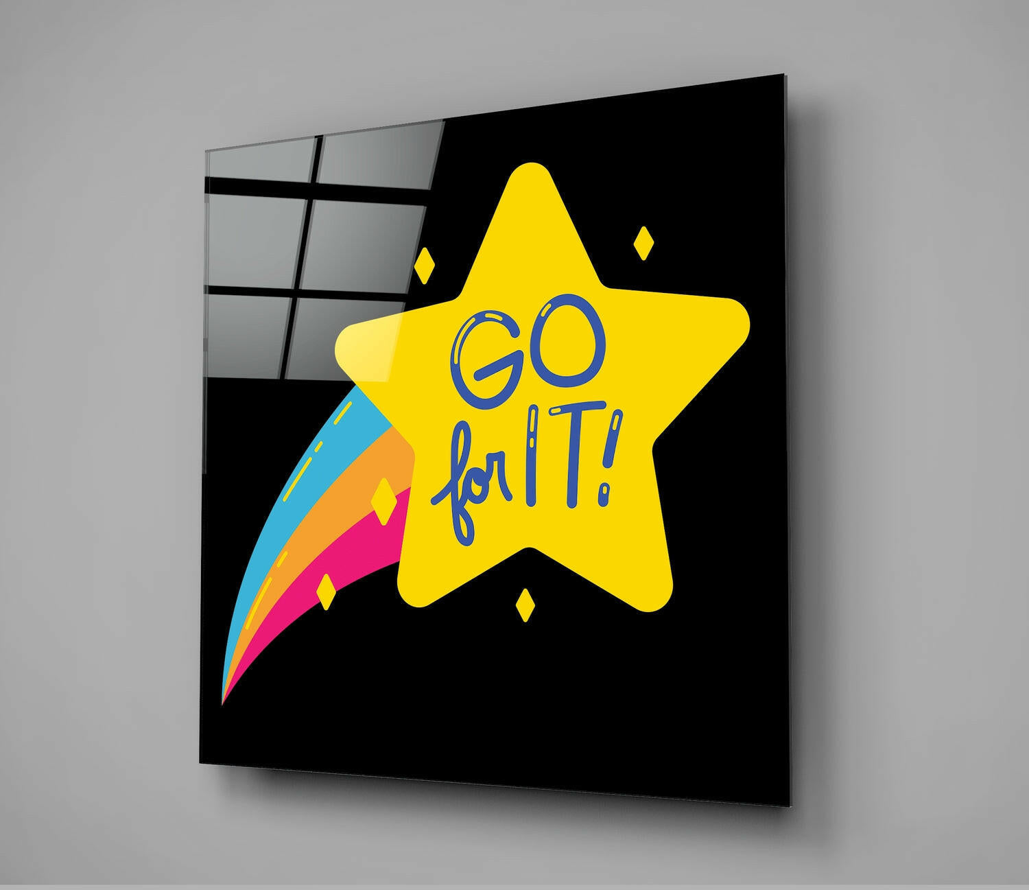 “Go for It” Glass Wall Art.