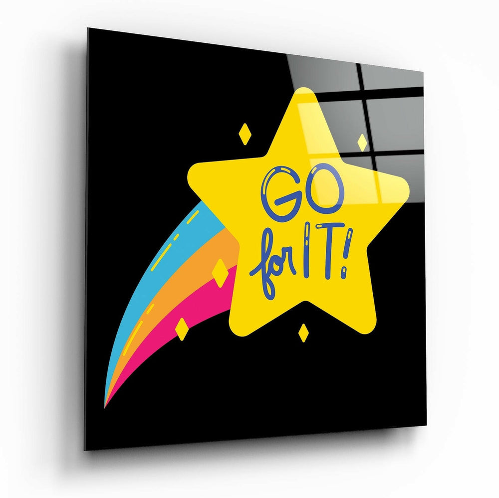 “Go for It” Glass Wall Art.