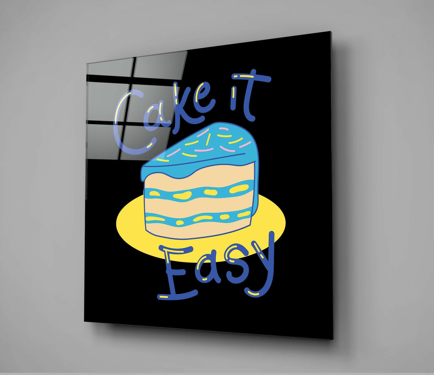 “Cake It Easy” Glass Wall Art.