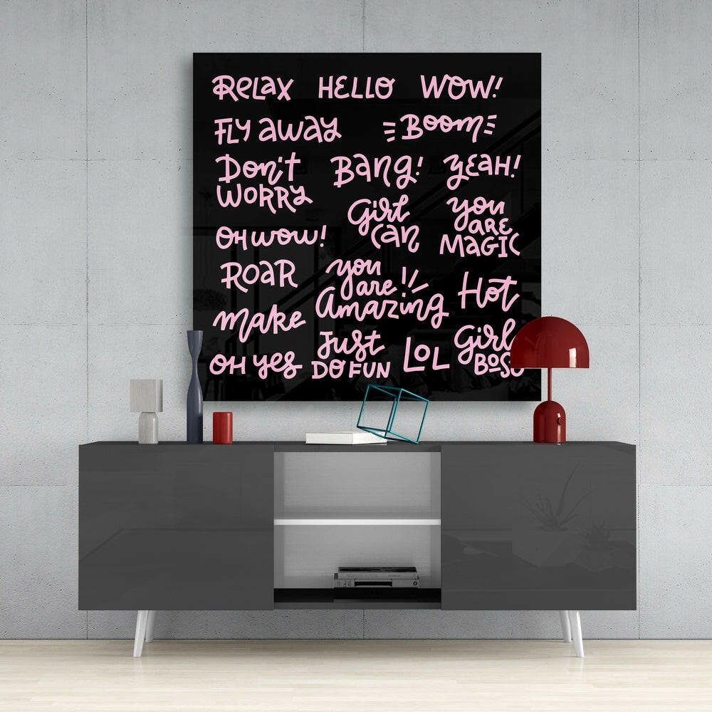 “Relax” Glass Wall Art.