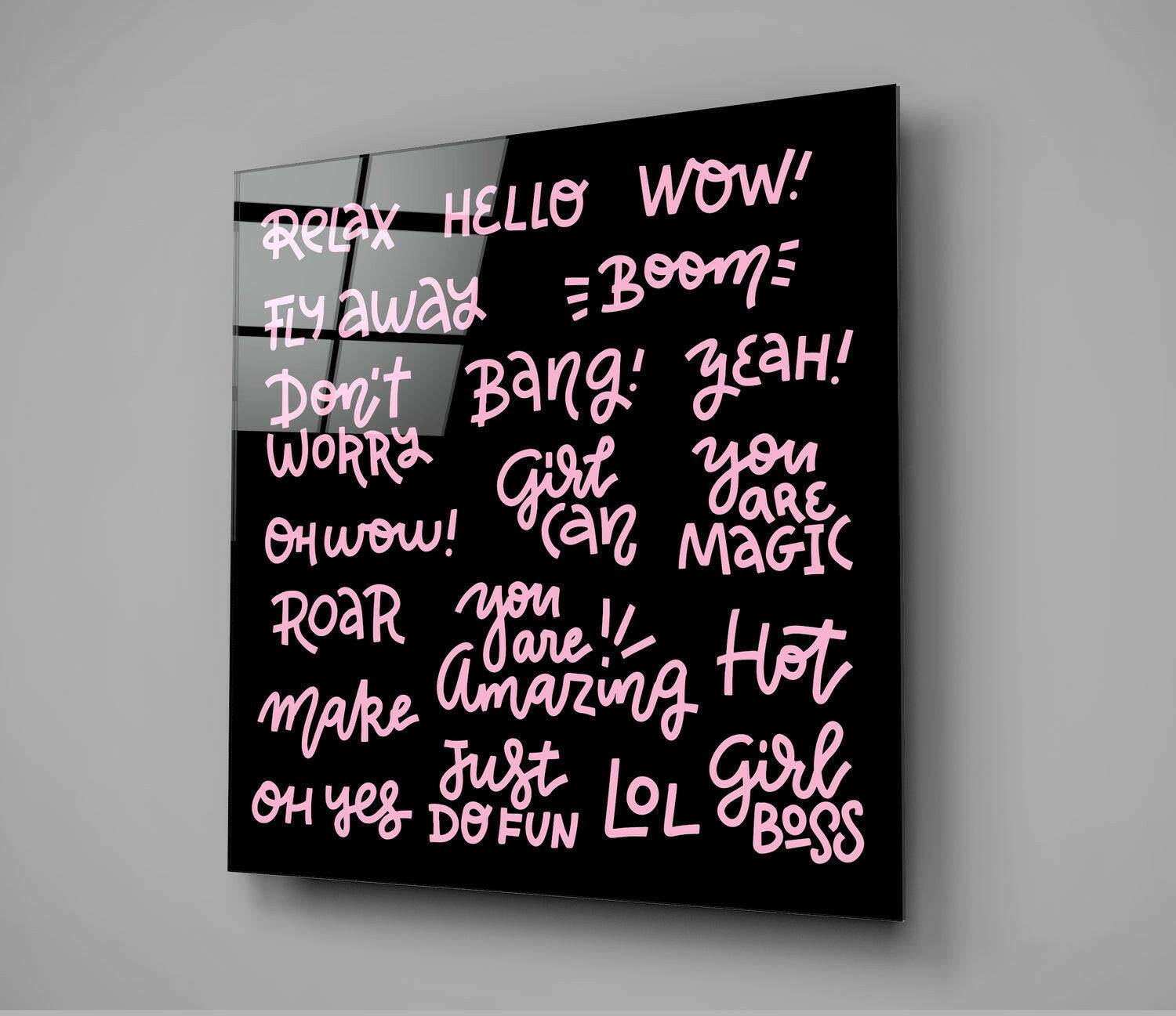 “Relax” Glass Wall Art.