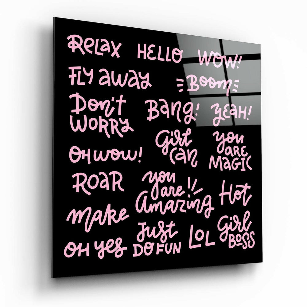 “Relax” Glass Wall Art.