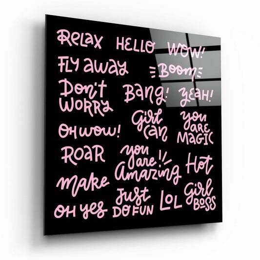 “Relax” Glass Wall Art.
