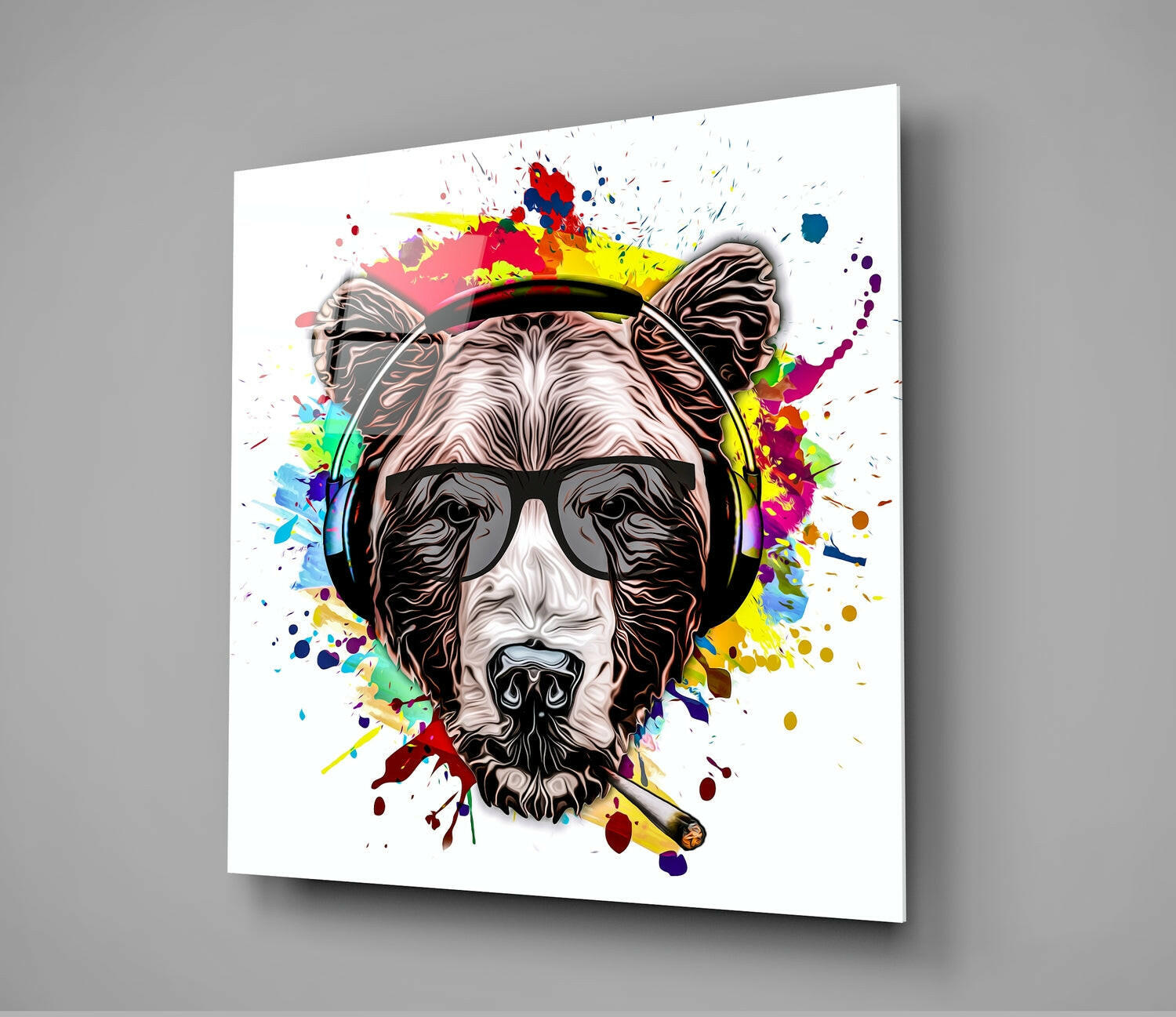 Bear Glass Wall Art.