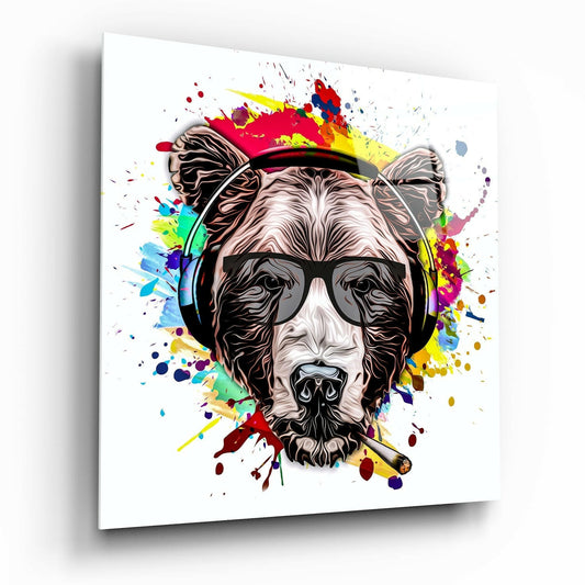 Bear Glass Wall Art.